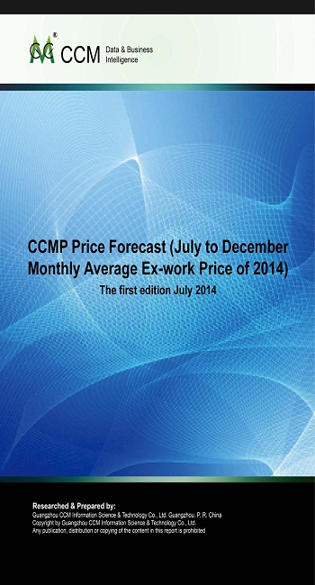 CCMP Price Forecast (July to December monthly average ex-work price of 2014)